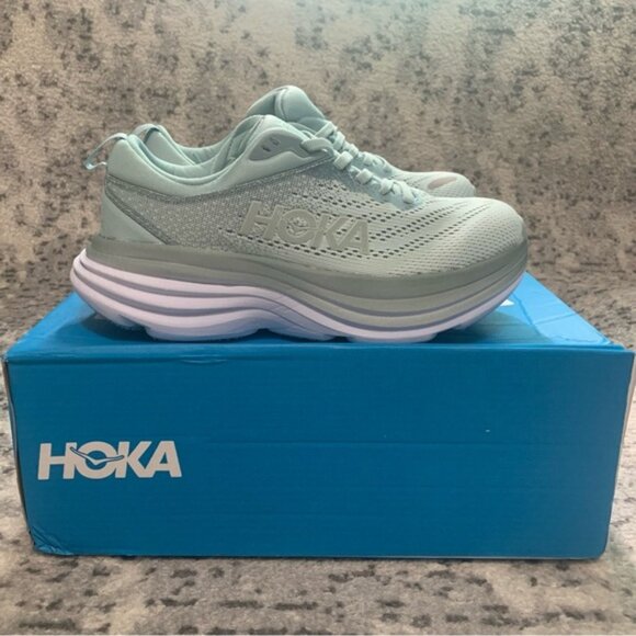 Hoka One One Shoes - Hoka One One Bondi 8 Light Blue Women’s Running Shoe Sizes 5B, 6B, 6.5B, 7.5B